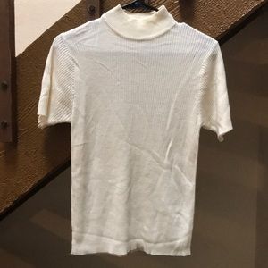 Crystal Kobe Cream Knit Short Sleeve Sweater S:M